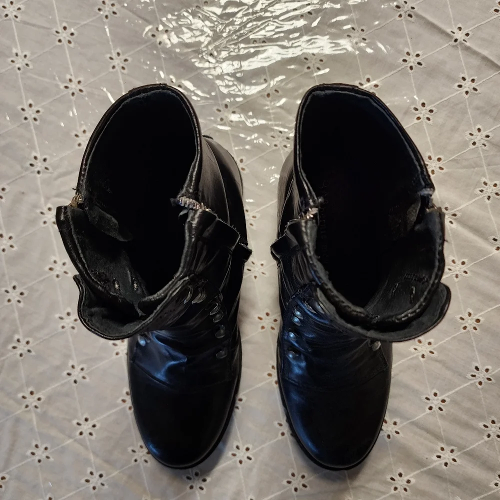 Bernie Mev Genuine Leather Military Combat Style Boots Size 39 Women's Size 8.5 - Picture 6 of 8